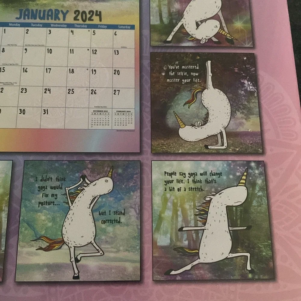 Unicorn 🦄 Yoga Calendar 2024